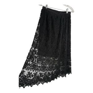 Free Generation Los Angeles Lace Pleated Skirt Size S Black
